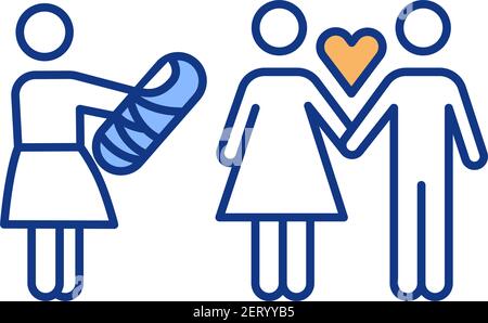 Surrogate mother RGB color icon Stock Vector