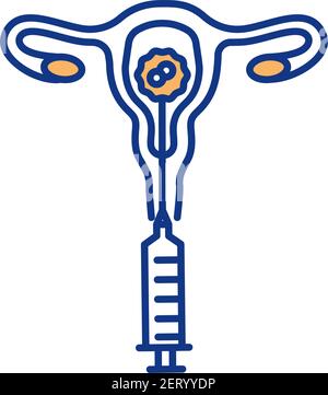 Artificial insemination RGB color icon Stock Vector