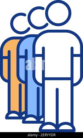 Cloning RGB color icon Stock Vector