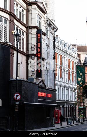 The Windmill Theatre, Great Windmill Street, Soho, London, England, UK. Stock Photo