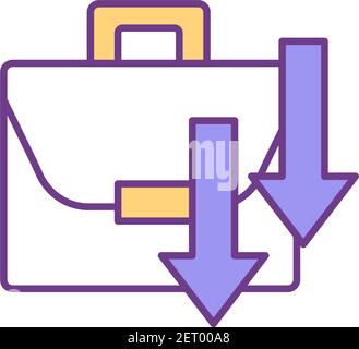Losing interest in work RGB color icon Stock Vector