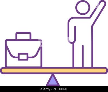 Work-life harmony RGB color icon Stock Vector