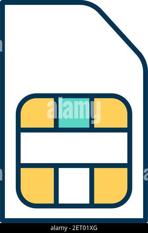 Sim card RGB color icon Stock Vector