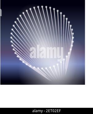 Circular lighting on a concert stage, vector illustration Stock Vector