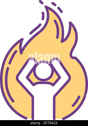 Emotional overwhelm RGB color icon Stock Vector