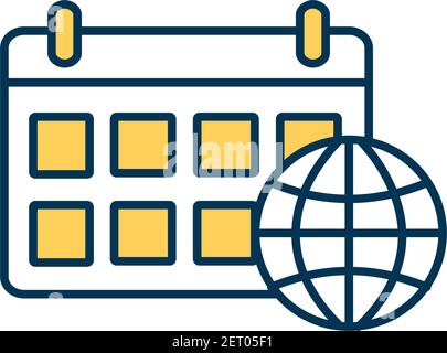 Weekly internet RGB color icon Stock Vector