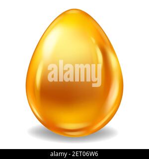 Gold Realistic Easter Egg Glossy. Vector illustration Stock Vector
