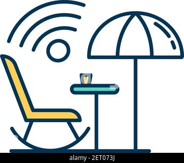 Public Wi-fi RGB color icon Stock Vector