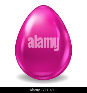Red Realistic Easter Egg Colored Glossy. Vector illustration Stock Vector