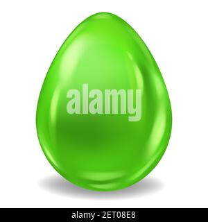 Green Realistic Easter Egg Colored Glossy. Vector illustration Stock Vector