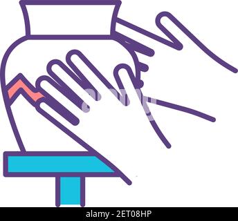 Pottery RGB color icon Stock Vector