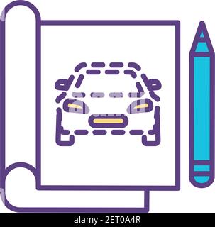 Sketching RGB color icon Stock Vector