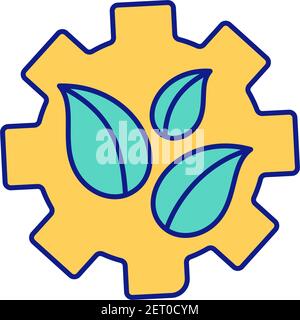 Gear of mechanism RGB color icon Stock Vector