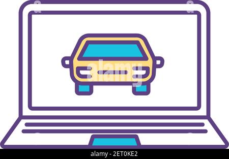 Automotive design RGB color icon Stock Vector