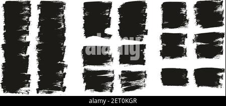 Flat Paint Brush Thin Half Background High Detail Abstract Vector Background Set Stock Vector