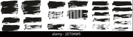Flat Paint Brush Thin Half Background High Detail Abstract Vector Background Set Stock Vector