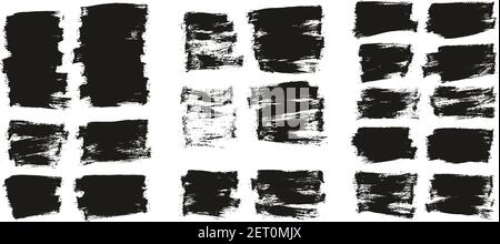 Flat Paint Brush Thin Half Background High Detail Abstract Vector Background Set Stock Vector