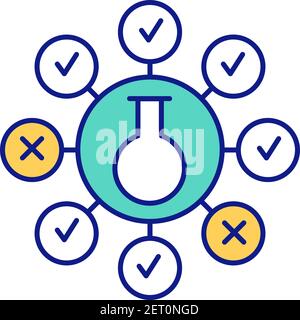 Scientific method and hypothesis testing RGB color icon Stock Vector