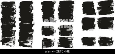 Flat Paint Brush Thin Half Background High Detail Abstract Vector Background Set Stock Vector