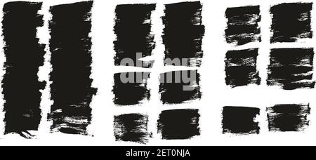 Flat Paint Brush Thin Half Background High Detail Abstract Vector Background Set Stock Vector