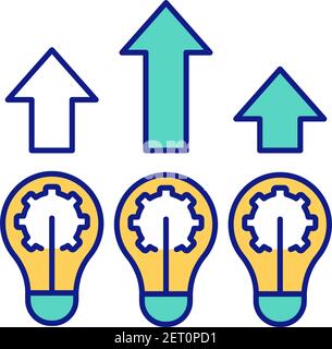 Improving falsifiability RGB color icon Stock Vector