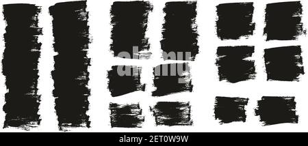 Flat Paint Brush Thin Half Background High Detail Abstract Vector Background Set Stock Vector