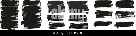 Flat Paint Brush Thin Half Background High Detail Abstract Vector Background Set Stock Vector
