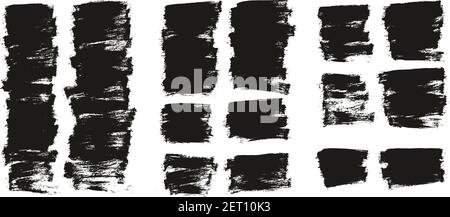 Flat Paint Brush Thin Half Background High Detail Abstract Vector Background Set Stock Vector