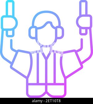 Ground handling gradient linear vector icon Stock Vector
