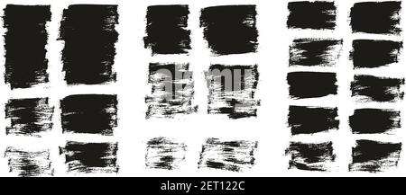 Flat Paint Brush Thin Half Background High Detail Abstract Vector Background Set Stock Vector