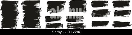 Flat Paint Brush Thin Half Background High Detail Abstract Vector Background Set Stock Vector