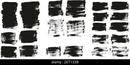 Flat Paint Brush Thin Half Background High Detail Abstract Vector Background Set Stock Vector