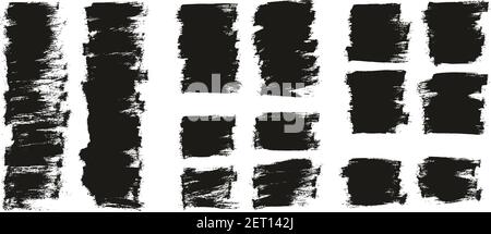 Flat Paint Brush Thin Half Background High Detail Abstract Vector Background Set Stock Vector