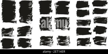 Flat Paint Brush Thin Half Background High Detail Abstract Vector Background Set Stock Vector
