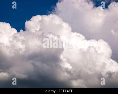 Heavy rain clouds on a blue sky Stock Photo