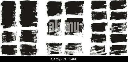 Flat Paint Brush Thin Half Background High Detail Abstract Vector Background Set Stock Vector