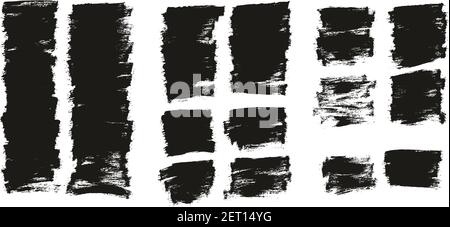 Flat Paint Brush Thin Half Background High Detail Abstract Vector Background Set Stock Vector