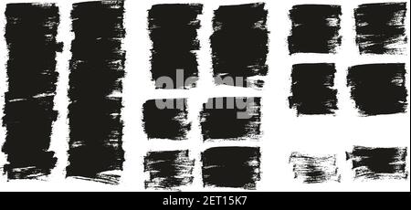 Flat Paint Brush Thin Half Background High Detail Abstract Vector Background Set Stock Vector