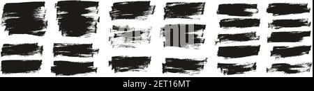 Flat Paint Brush Thin Half Background High Detail Abstract Vector Background Set Stock Vector