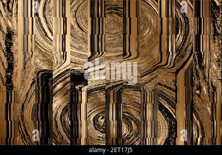 Luxury abstract black, golden metal gradient background. Vector illustration Stock Vector