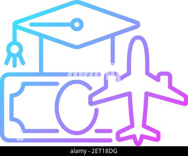 Pilot training financing gradient linear vector icon Stock Vector