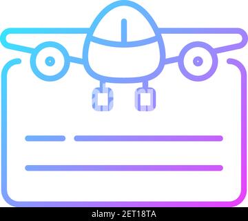 Pilot license gradient linear vector icon Stock Vector