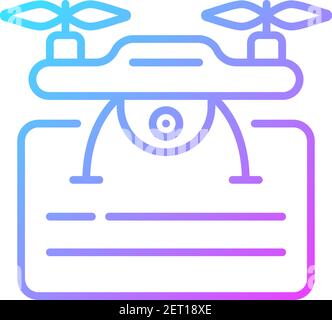 Drone license gradient linear vector icon Stock Vector