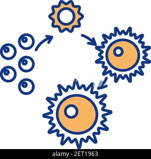 Mature ovum development RGB color icon Stock Vector
