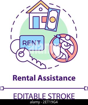 Rental assistance concept icon Stock Vector