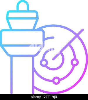 Air traffic control gradient linear vector icon Stock Vector