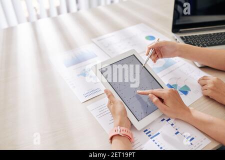 Working on financial strategy Stock Photo