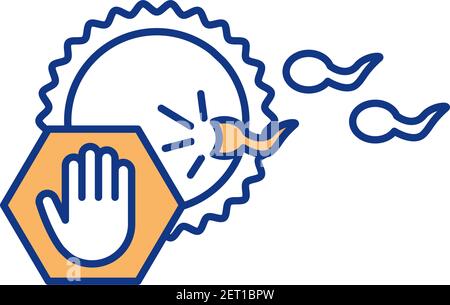 Vasectomy procedure RGB color icon Stock Vector