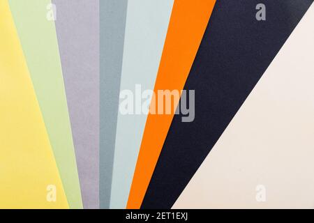 The colorful paper background, paper board and geometric figures, pastel colored Stock Photo