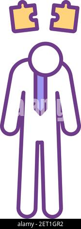 Employee frustration RGB color icon Stock Vector